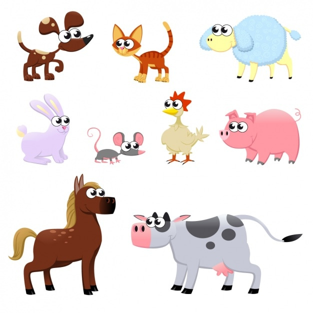 dog,animal,cat,animals,horse,cow,rabbit,pig,sheep,mouse,colour,hen,collection,set,colored,coloured