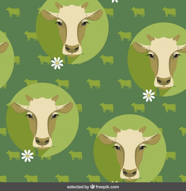 Free: Cow pattern in flat design style - nohat.cc