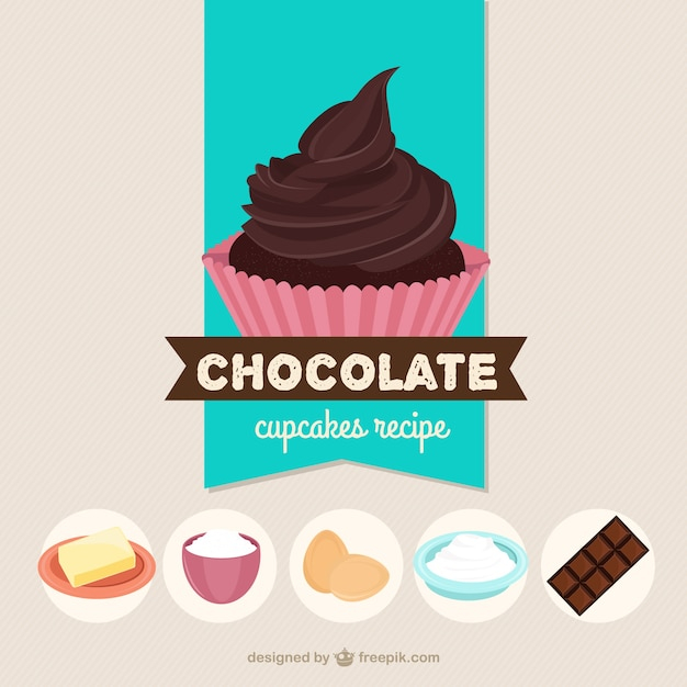 food,bakery,chocolate,cupcake,sweet,illustration,recipe,cupcakes,delicious,baked