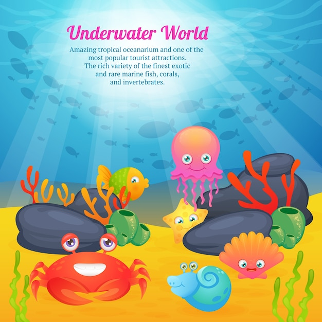 background,banner,flyer,poster,abstract,cover,water,design,children,paper,cartoon,sea,fish,world,banner background,background banner,cute,animals,tropical