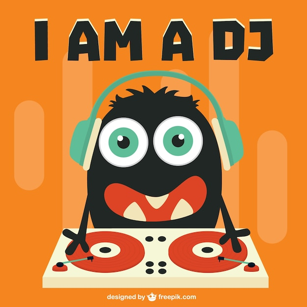 Free: Cute DJ cartoon character 