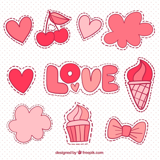 label,love,badge,fashion,sticker,ice cream,cute,bow,badges,clouds,ice,emblem,fabric,decorative,cream,textile,embroidery,patch,patches,cherries