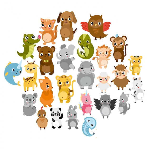  baby, icon, character, cartoon, fish, bird, animal, comic, forest, cute, happy, lion, animals, bear, owl, deer, elephant, monkey, jungle