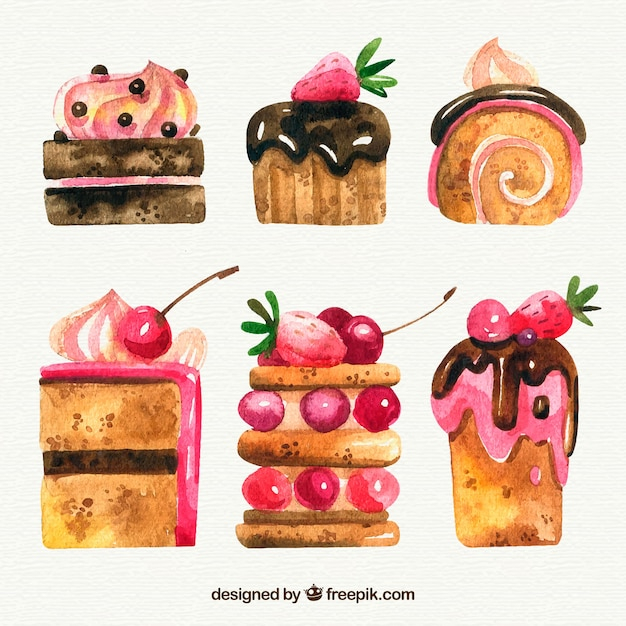  watercolor, food, cake, bakery, chef, chocolate, cafe, cupcake, bread, cook, cooking, sweet, egg, dessert, cookie, cream, bowl, pastry, apron, flour