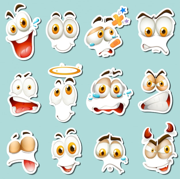  background, template, blue, character, cartoon, sticker, face, art, smile, happy, graphic, eyes, drawing, mouth, illustration, cartoon character, group, sad, picture