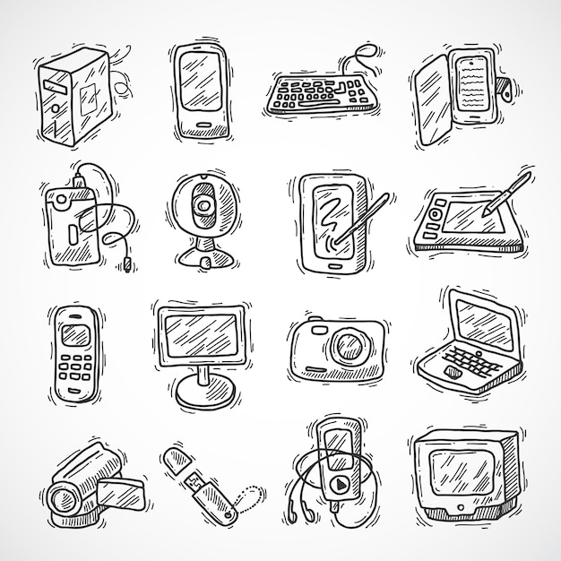music,design,technology,hand,computer,camera,phone,mobile,icons,laptop,web,doodle,photo,internet,digital,tv,sketch,video,communication