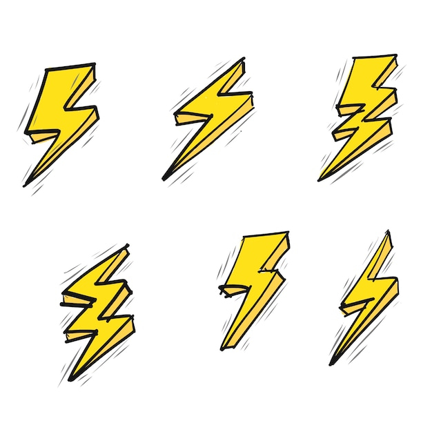 hand drawn, doodle, yellow, sketch, drawing, flash, lighting, thunder, drawn, bolt, sketchy, thunderbolt, strike