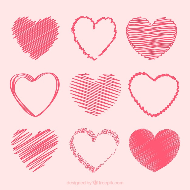 heart,hand,pink,hand drawn,icons,doodle,shape,drawing,hearts,hand drawing,heart shape,drawn,pack,collection,set,doodle icons,doodle heart,doodle set
