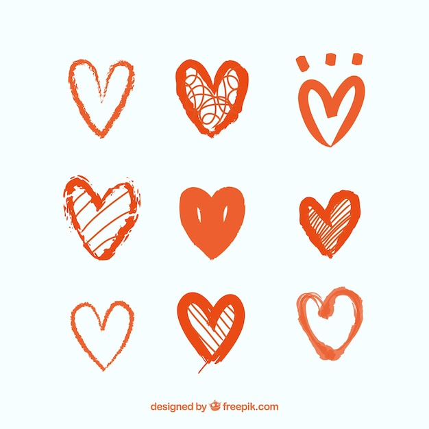 heart,hand,hand drawn,icons,orange,doodle,shape,drawing,hearts,hand drawing,heart shape,drawn,pack,collection,set,doodle icons,doodle heart,doodle set