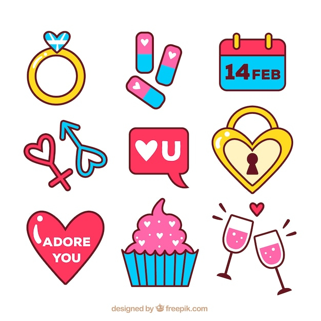 heart,love,valentines day,valentine,celebration,doodle,cupcake,elements,ring,celebrate,valentines,romantic,element,beautiful,day,padlock,collection,romance,february,14