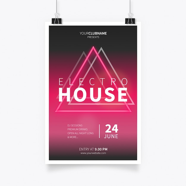  banner, brochure, flyer, poster, music, abstract, party, template, pink, triangle, party poster, shapes, dance, celebration, colorful, festival, stationery, party flyer, poster template, night