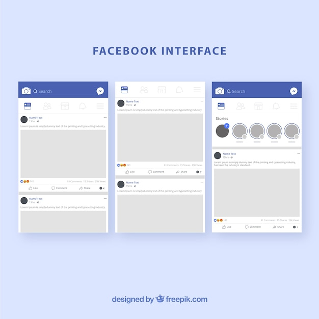 Free: Facebook app interface with minimalist design - nohat.cc