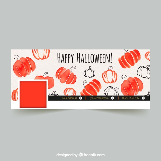 Free: Facebook cover with watercolor pumpkins - nohat.cc