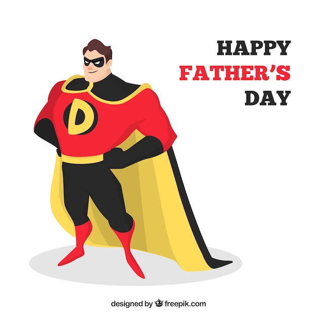 Free: Father's day background with super dad 