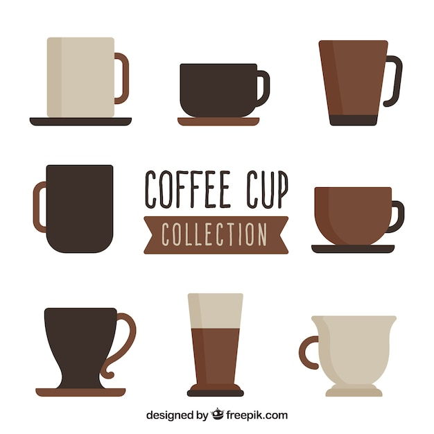 coffee,design,shop,flat,coffee cup,drink,cup,flat design,brown,mug,coffee shop,pack,coffee mug,collection,set,hot drink