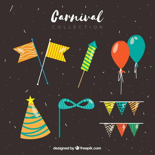party,design,celebration,holiday,event,festival,carnival,flat,balloons,elements,colors,mask,flat design,carnaval,flags,element,masquerade,entertainment,collection,disguise