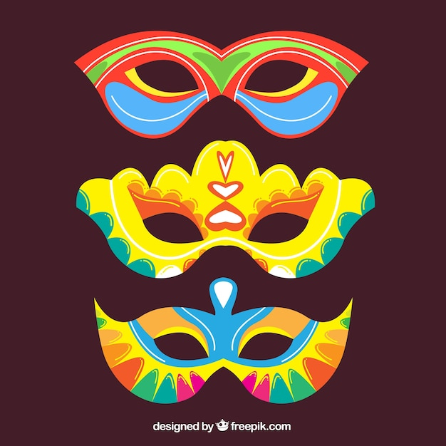 party,design,celebration,holiday,event,festival,carnival,flat,colors,mask,flat design,carnaval,masquerade,entertainment,collection,disguise