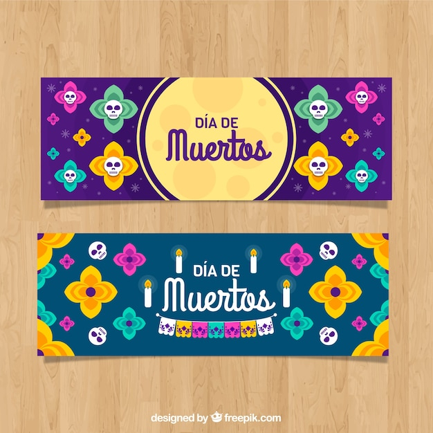 banner,flower,floral,design,banners,skull,celebration,holiday,colorful,flat,floral ornaments,mexico,mexican,flat design,decorative,ornamental,celebrate,culture,traditional,skeleton