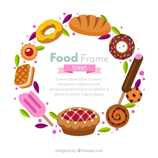 frame,food,circle,hand,ornament,cake,frames,bakery,hand drawn,ice cream,bread,cooking,ice,drawing,dinner,cookies,ornamental,eat,hand drawing,donut