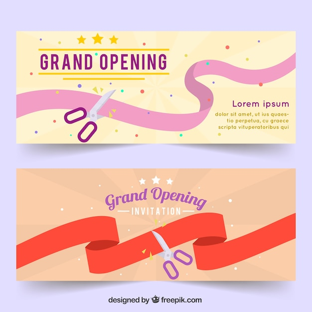 banner,ribbon,party,design,banners,celebration,presentation,confetti,colorful,event,elegant,flat,ribbon banner,modern,scissors,flat design,celebrate,open,opening,classic