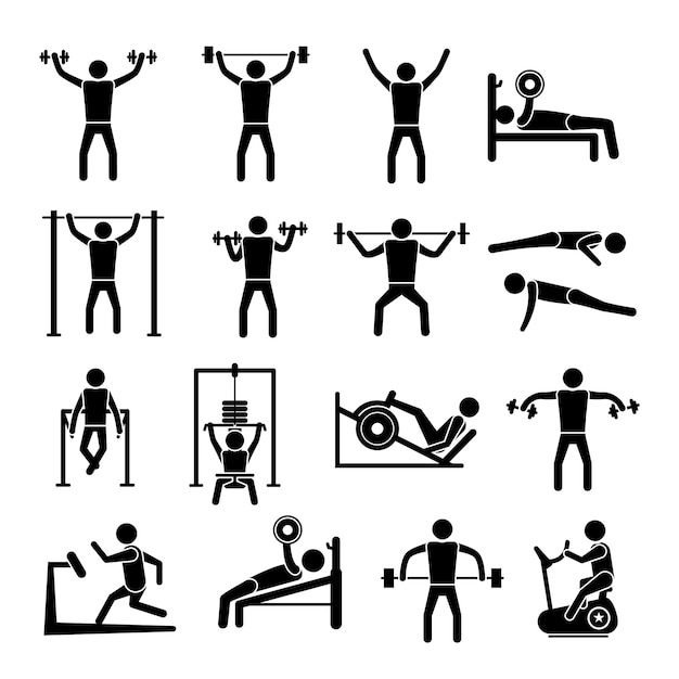 icon,gym,icons,black,weight,silhouettes,icon set,collection,set