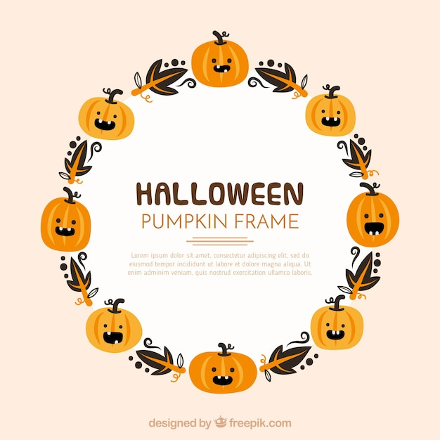 frame,party,design,circle,halloween,template,frames,autumn,leaves,celebration,holiday,flat,decoration,flat design,decorative,pumpkin,circle frame,horror,autumn leaves,decor