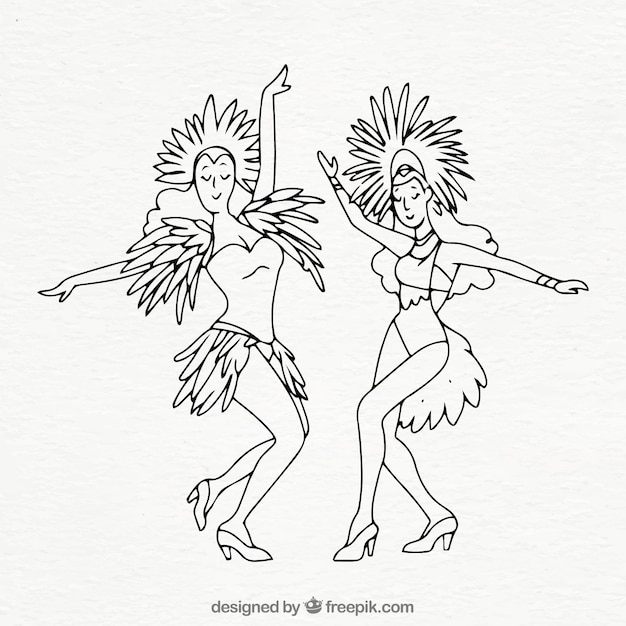 Hand drawn brazilian carnival dancer collection - Nohat - Free for designer