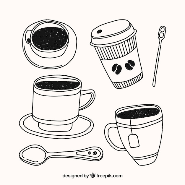 coffee,hand,hand drawn,shop,coffee cup,drink,creative,drawing,cup,mug,coffee shop,drawn,pack,coffee mug,collection,set,hot drink