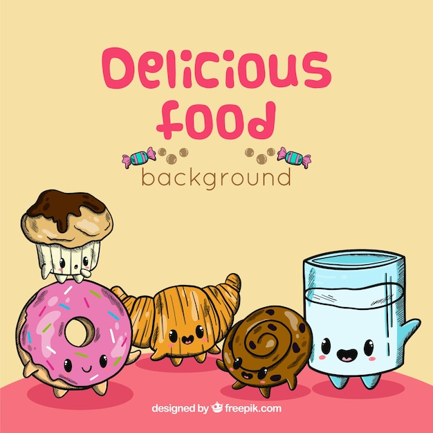 background,food,hand,kitchen,hand drawn,cute,happy,milk,cupcake,backdrop,cooking,smiley,food background,cookies,dessert,eat,hand drawing,cute background,donut,diet