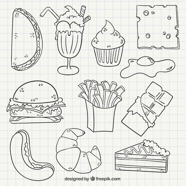 food,hand,paper,hand drawn,ice cream,notebook,sketch,ice,fast food,drawing,hand drawing,cream,fast,drawn,chips,notebook paper