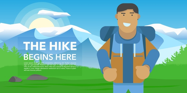 banner,design,nature,sport,character,mountain,sky,banners,clouds,announcement,hiking,day,move,sunny,hike,sunny day