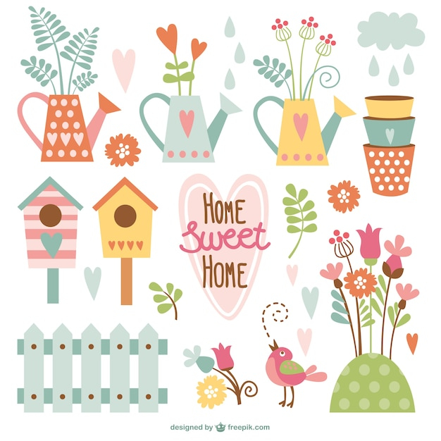 house,bird,home,garden,plant,tools,sweet,gardening,pack,home sweet home,cartoons,garden tools,gardening tools