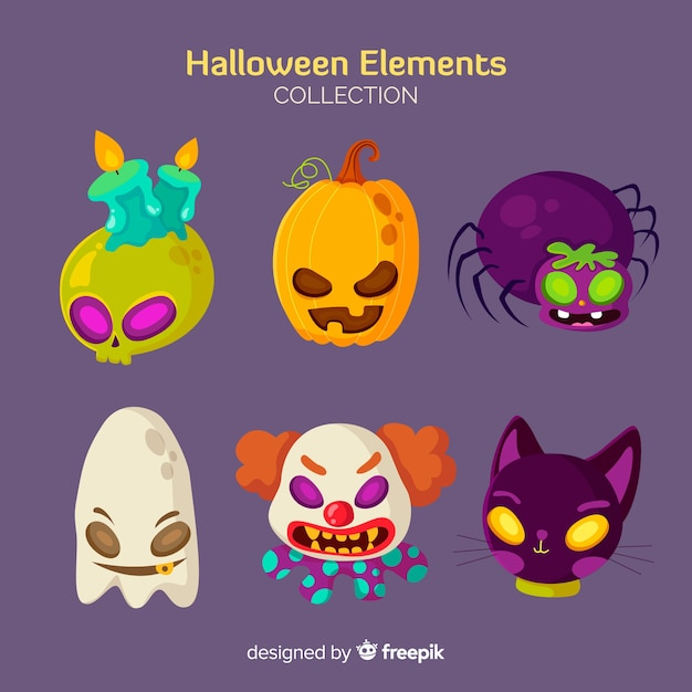  party, design, halloween, celebration, holiday, flat, elements, flat design, pumpkin, design elements, walking, element, horror, halloween party, pack, costume, dead, scary, october, evil