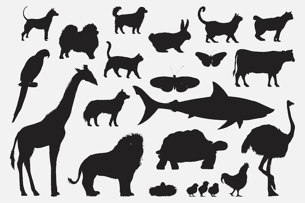 animal,animals,silhouette,sign,drawing,natural,illustration,style,collection,set,naturalistic