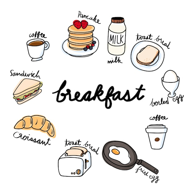  food, menu, coffee, icon, tea, doodle, milk, graphic, bread, drawing, breakfast, egg, healthy, illustration, food menu, eat, sandwich, symbol, healthy food, food icon