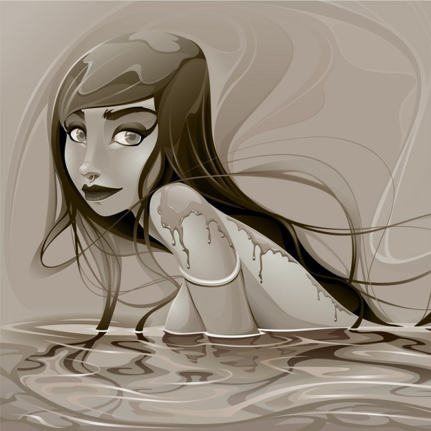 water,cartoon,sea,smile,ocean,fairy,painting,lady,mermaid,young,fantasy,gothic