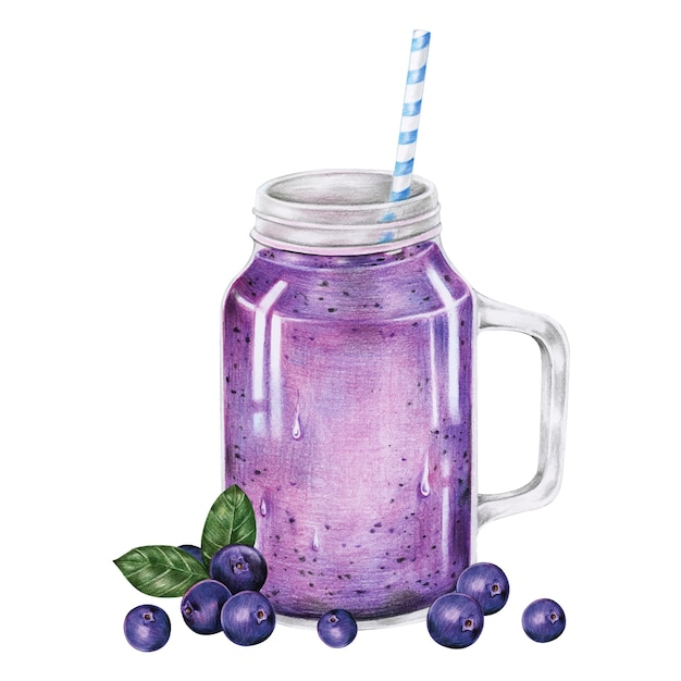  watercolor, summer, fruit, fruits, glass, drink, illustration, cold, fresh, style, straw, smoothie, beverage, blueberry, shake, frappe, mixed