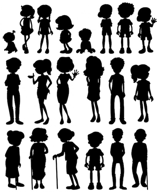 people,baby,children,silhouette,child,boy,drawing,illustration,baby boy,many