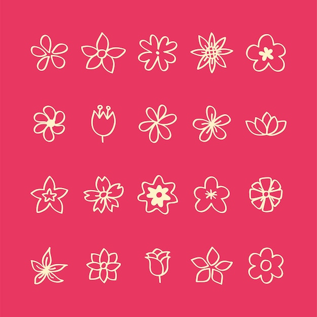 flower,floral,icon,leaf,nature,red,rose,icons,spring,garden,graphic,plant,decoration,natural,environment,illustration,ecology,doodles,fresh,blossom