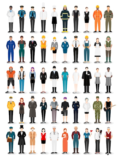  business, people, icon, doctor, chef, graphic, avatar, collage, architecture, job, business people, white, farmer, dream, illustration, employee, people icon, nurse, group