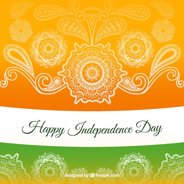Free: Indian independence day background in mandala style 