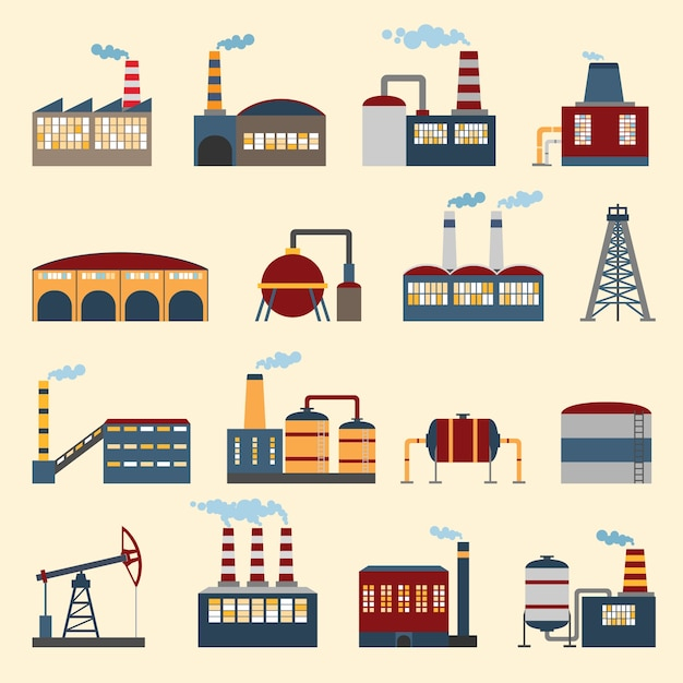  business, technology, computer, building, icons, web, website, internet, plant, modern, illustration, user, plants, symbol, industrial, set, isolated, factories