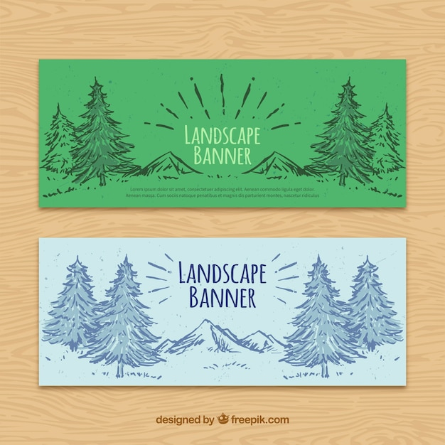 banner,hand,nature,banners,hand drawn,forest,earth,landscape,drawing,natural,trees,environment,outdoor,land,ground,pine tree,drawn,sketchy,sketches,countryside