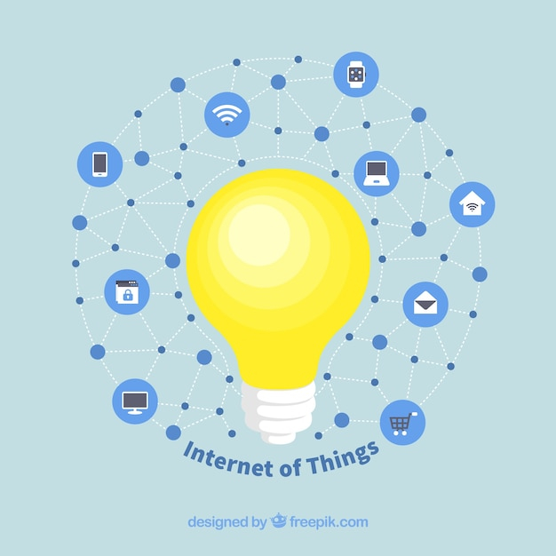 Free: Light bulb background with internet elements - nohat.cc