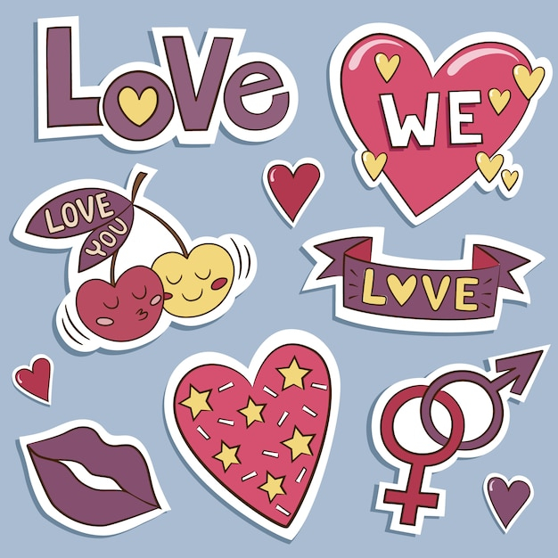 heart,love,sticker,color,couple,stickers,romantic,colour,designs,beautiful,love couple,collection,romance,set,colored,coloured,romanticism