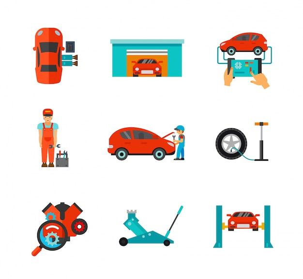 car,icon,man,icons,work,job,tools,mechanic,repair,garage,car icon,mechanical,man icon,icon set,pack,car repair,illustrations,collection,set,equipement
