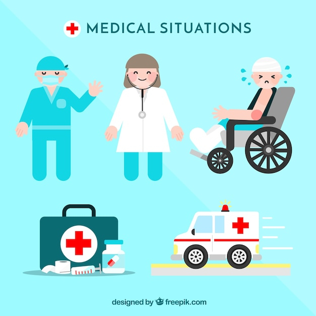 people,design,medical,doctor,health,hospital,person,flat,medicine,flat design,care,healthcare,wheelchair,clinic,patient,ambulance,style,arm,health care,first