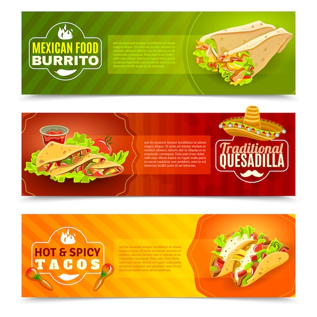 banner,food,text,flat,drink,mexican,decorative,corn,chili,pepper,food banner,bright,mexican food,taco,beans,spicy,cuisine,set,sombrero,tequila