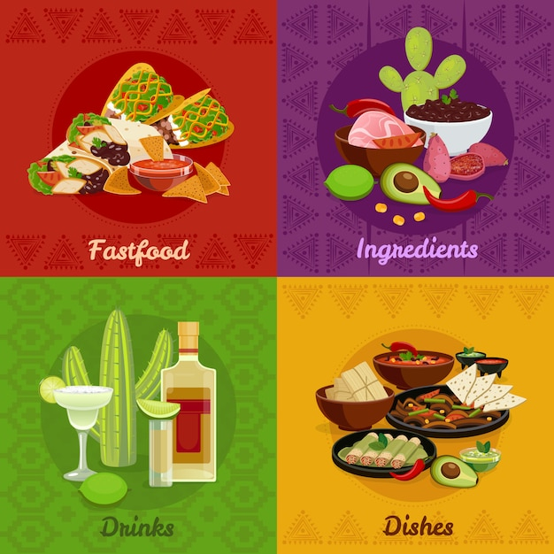 banner,food,icons,square,flat,drink,cocktail,mexico,mexican,drinks,food icon,diet,traditional,pepper,food banner,meal,flat icon,mexican food,dishes,avocado