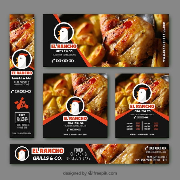  banner, food, business, template, restaurant, kitchen, banners, chef, chicken, web, elegant, cook, cooking, company, modern, information, web banner, dinner, bbq, barbecue